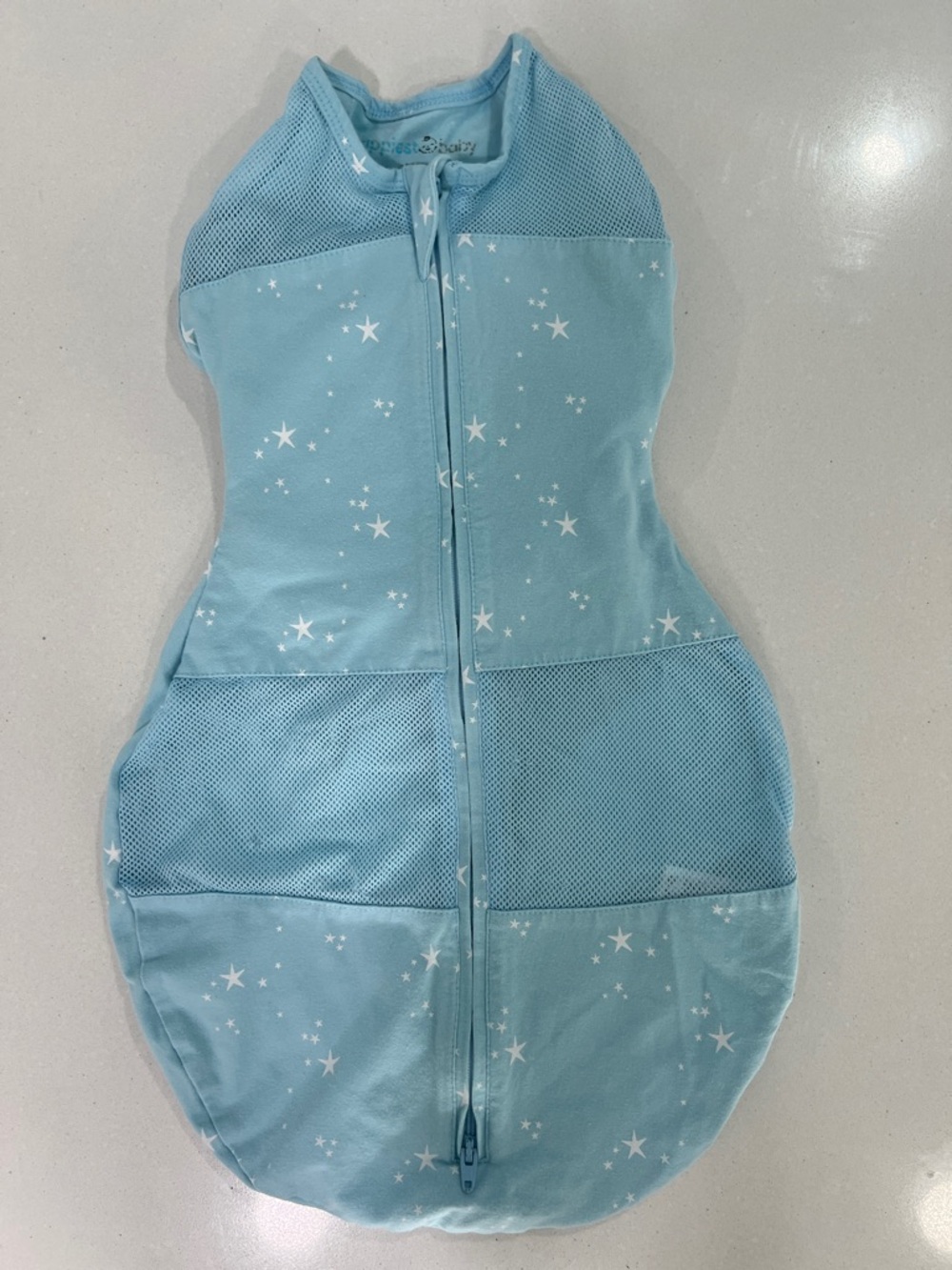 Snoo Happiest Baby Blue Star Sleep Swaddle Zip Sleep Sack - Size M (12-18lbs)